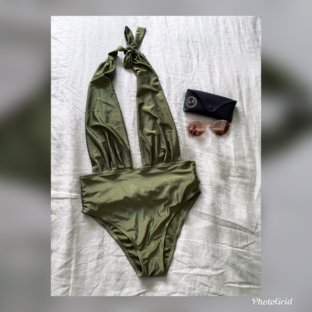 Olive green bathing suit